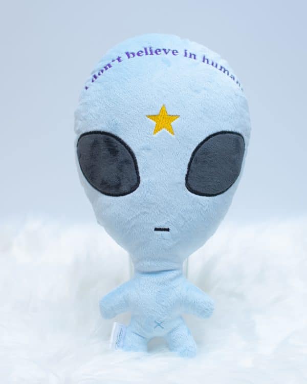 Pluszowy kosmita "I don't believe in humans"