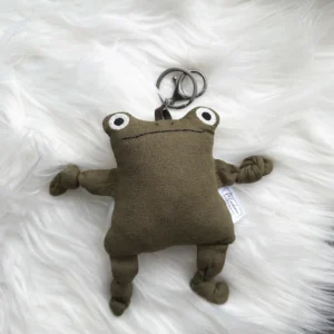 brelok żabka lniana