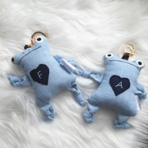 brelok żabka lniana zestaw